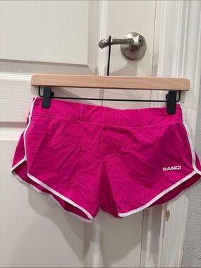 BANG! Men's Hot Pink Swim Trunks with White Trim